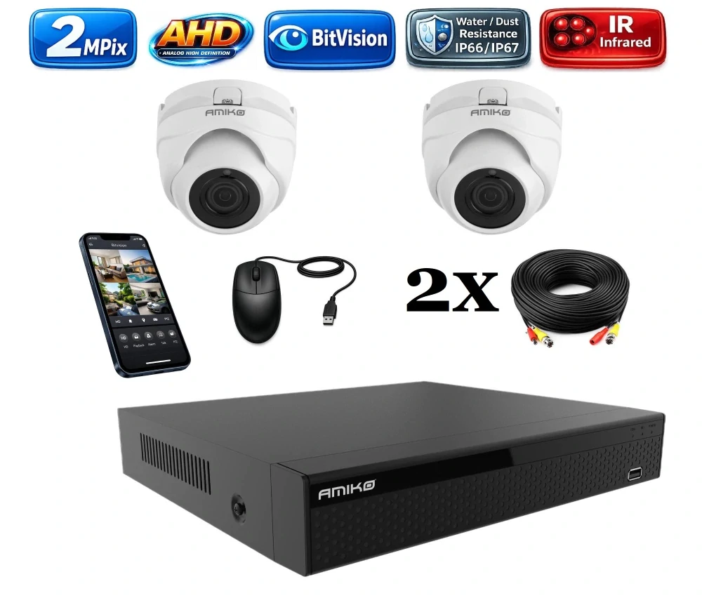 Amiko AHD 2 kamerový set, 2Mpix, Dome (2200K2)