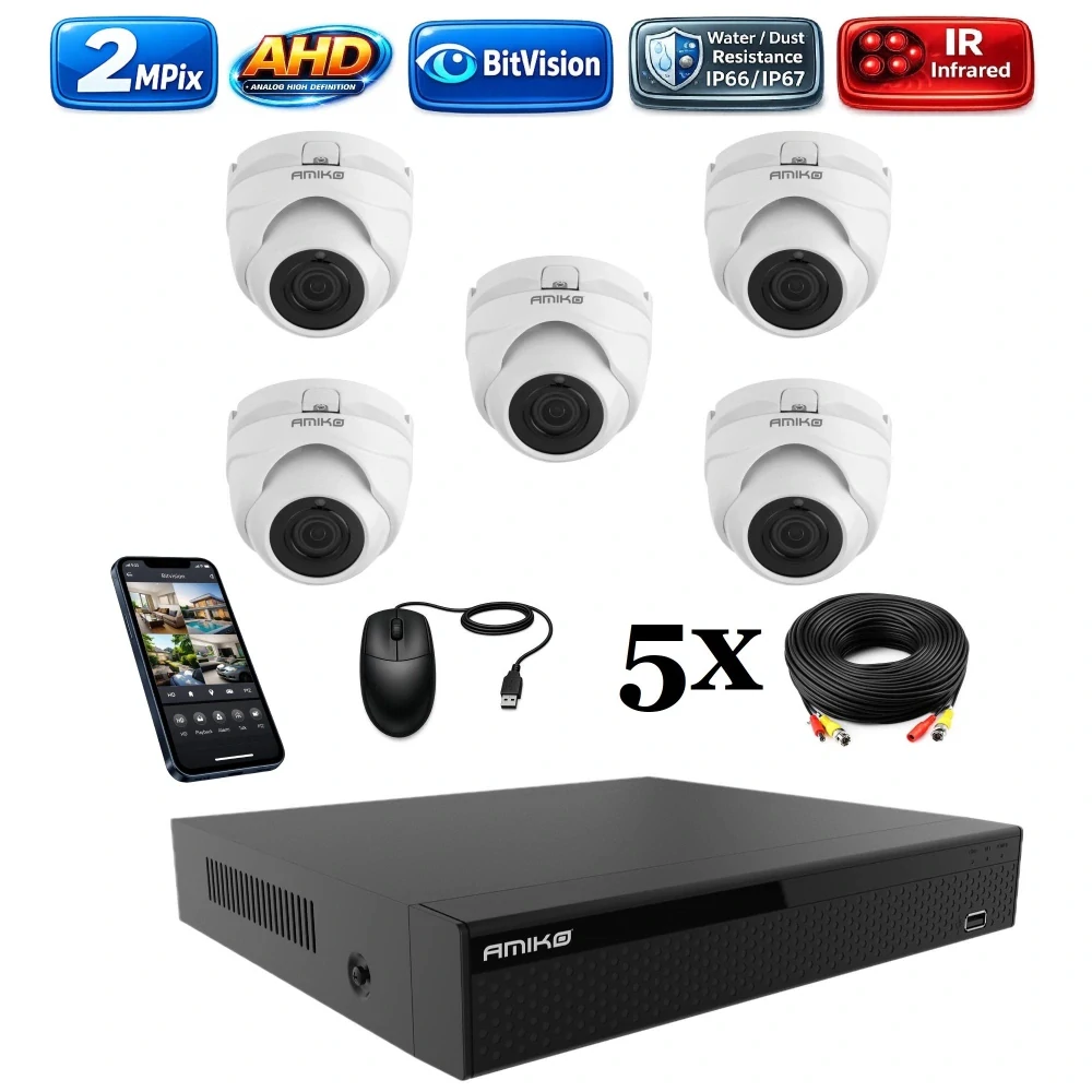 Amiko AHD 5 kamerový set, 2Mpix, Dome (2200K5)
