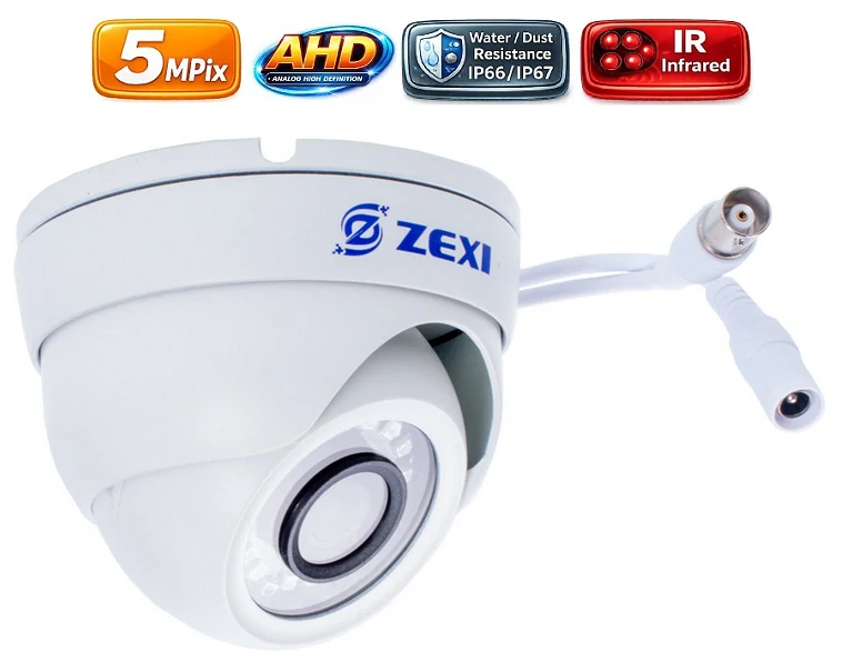 Zexi AHD kamera 5 Mpix, Biela, Dome (2500)