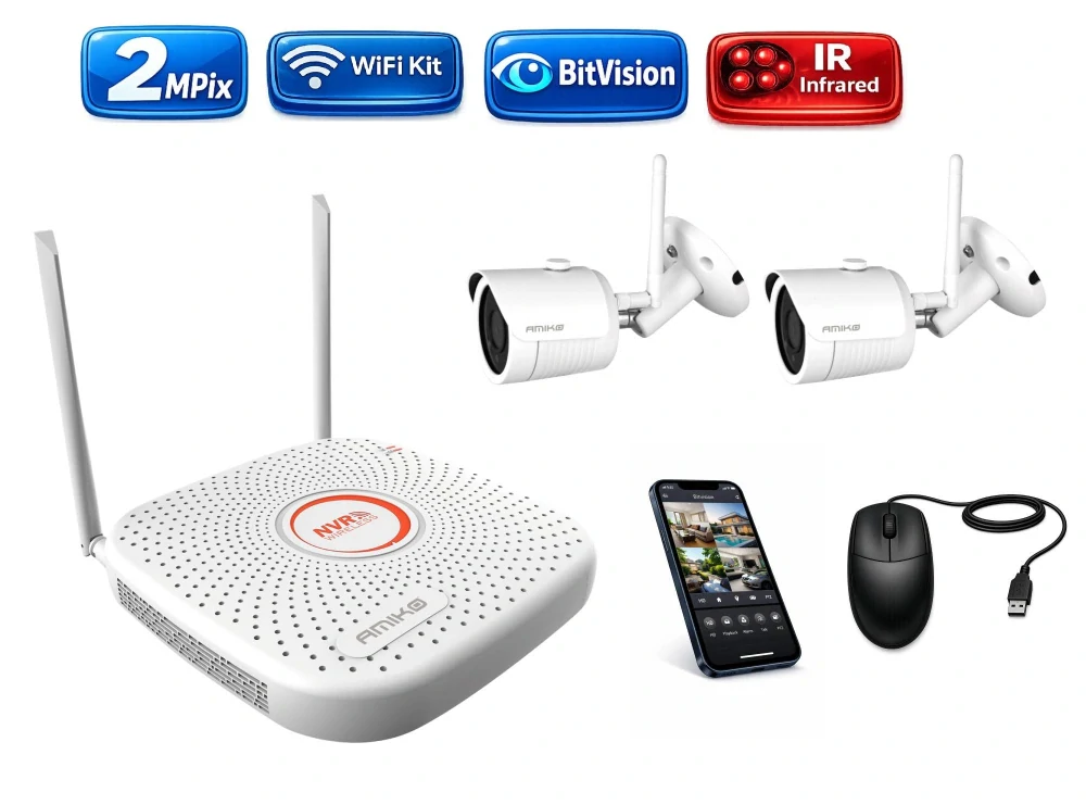 Amiko Wifi 2 kamerový set, FullHD 2Mpix, Tube (3201K2)