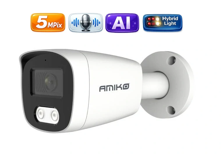 Amiko IP 4 kamerový set so switchom, 5Mpix, Ai, Dl, Tube (1501K4V2)