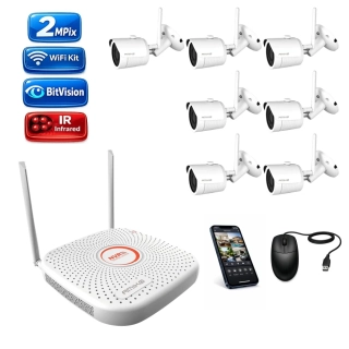 Amiko Wifi 7 kamerový set, FullHD 2Mpix, Tube (3201K7)