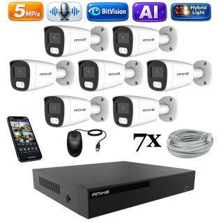 Amiko IP 7 kamerový set, 5Mpix, Ai, Dl, Tube (1501K7)