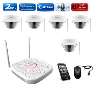 Amiko Wifi 5 kamerový set, FullHD 2Mpix, Dome (3200K5)