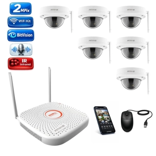 Amiko Wifi 6 kamerový set, FullHD 2Mpix, Dome (3200K6)