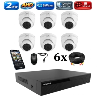 Amiko AHD 6 kamerový set, 2Mpix, Dome (2200K6)