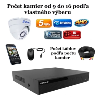 Amiko, Zexi AHD kamerový set, 5Mpix, Dome (2500K9-16)