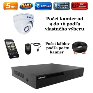 Amiko AHD kamerový set, 5Mpix, Dome (2500K9-16)