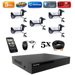 Amiko AHD 5 kamerový set, 5Mpix, Tube (2501K5)