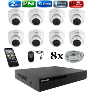 Amiko IP 8 kamerový set, 2Mpix, Dome (1200K8)