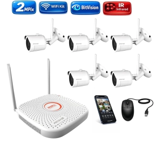 Amiko Wifi 5 kamerový set, FullHD 2Mpix, Tube (3201K5)