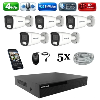 Amiko IP 5 kamerový set, 4Mpix, Tube (1401K5)
