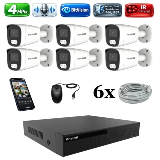 Amiko IP 6 kamerový set, 4Mpix, Tube (1401K6)